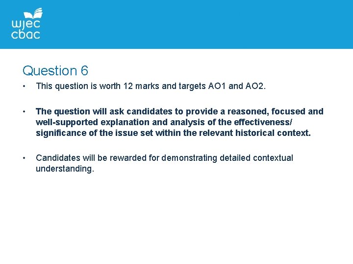 Question 6 • This question is worth 12 marks and targets AO 1 and