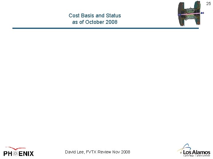 25 Cost Basis and Status as of October 2008 David Lee, FVTX Review Nov