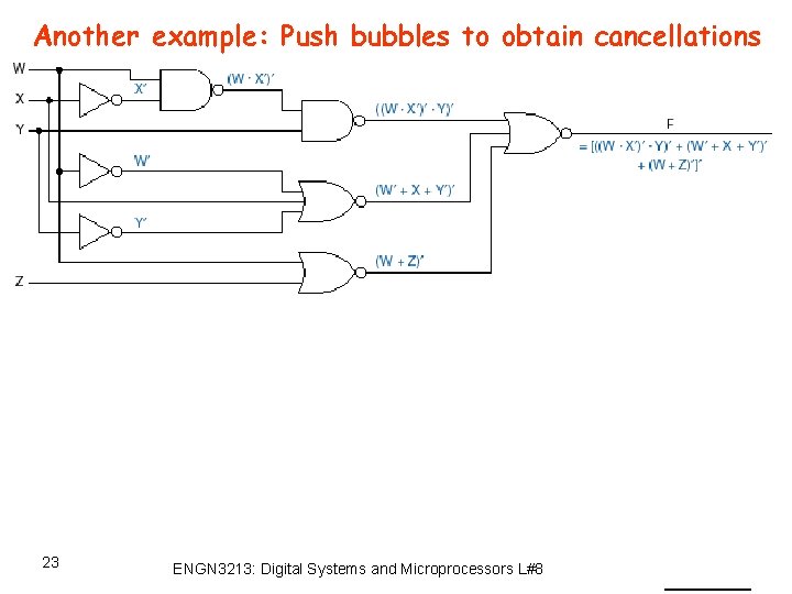 Another example: Push bubbles to obtain cancellations 23 ENGN 3213: Digital Systems and Microprocessors Another example: Push bubbles to obtain cancellations 23 ENGN 3213: Digital Systems and Microprocessors