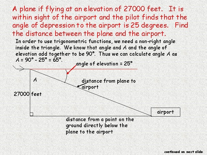 A plane if flying at an elevation of 27000 feet. It is within sight