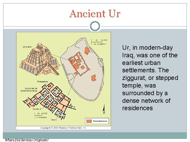 Ancient Ur Ur, in modern-day Iraq, was one of the earliest urban settlements. The