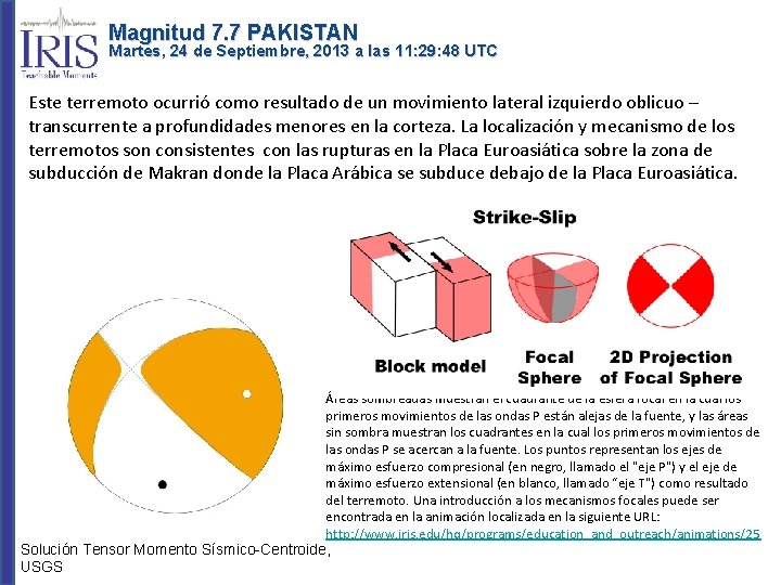 Magnitud 7. 7 PAKISTAN Martes, 24 de Septiembre, 2013 a las 11: 29: 48