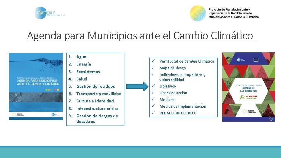 Agenda para Municipios ante el Cambio Climático 1. Agua ü Perfil Local de Cambio