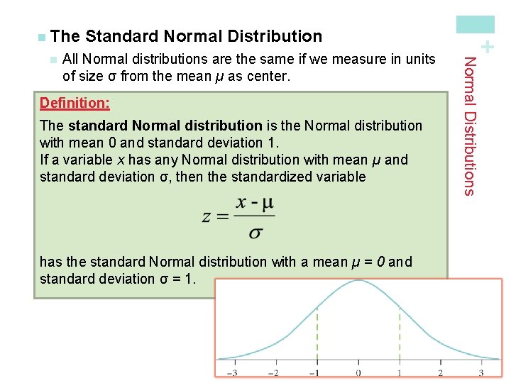 All Normal distributions are the same if we measure in units of size σ