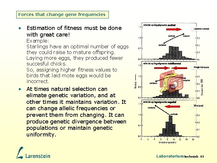 Forces that change gene frequencies • Estimation of fitness must be done with great