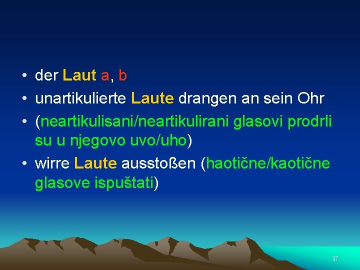  • der Laut a, b • unartikulierte Laute drangen an sein Ohr •