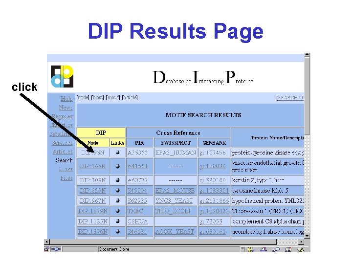 DIP Results Page click 