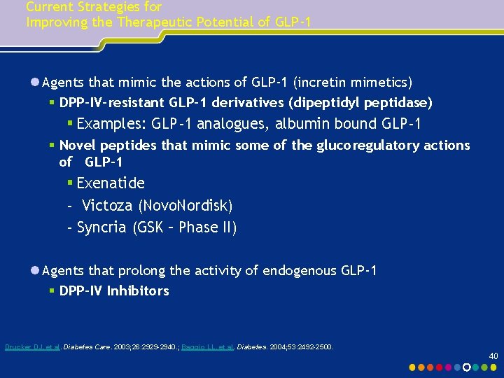 Current Strategies for Improving the Therapeutic Potential of GLP-1 l Agents that mimic the