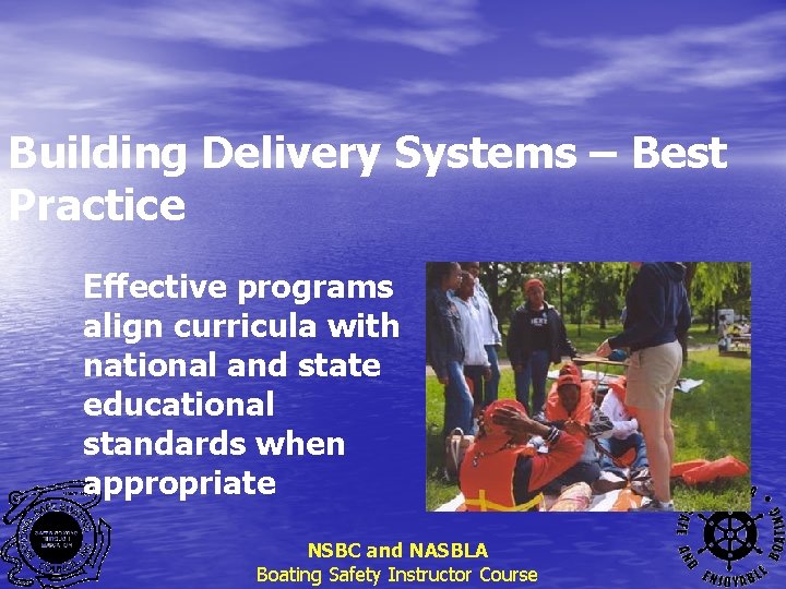 Building Delivery Systems – Best Practice Effective programs align curricula with national and state