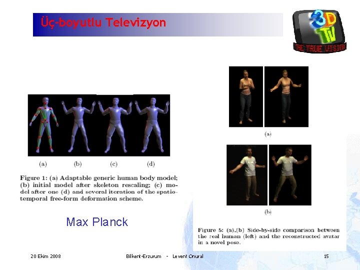 Üç-boyutlu Televizyon Max Planck 20 Ekim 2008 Bilkent-Erzurum - Levent Onural 15 