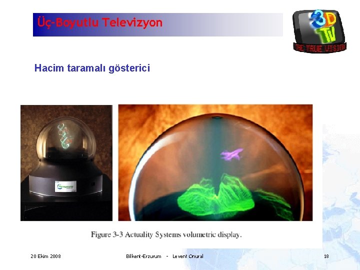 Üç-Boyutlu Televizyon Hacim taramalı gösterici 20 Ekim 2008 Bilkent-Erzurum - Levent Onural 18 