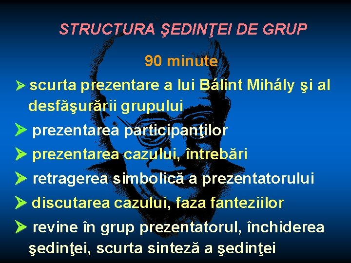 STRUCTURA ŞEDINŢEI DE GRUP 90 minute scurta prezentare a lui Bálint Mihály şi al