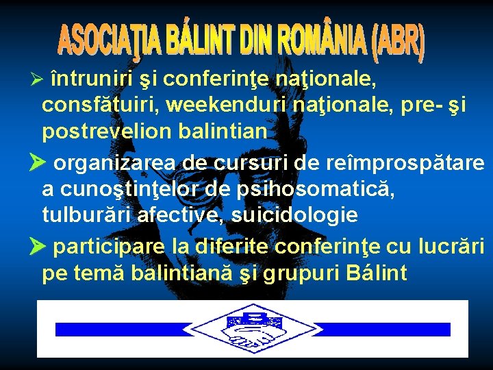  întruniri şi conferinţe naţionale, consfătuiri, weekenduri naţionale, pre- şi postrevelion balintian organizarea de