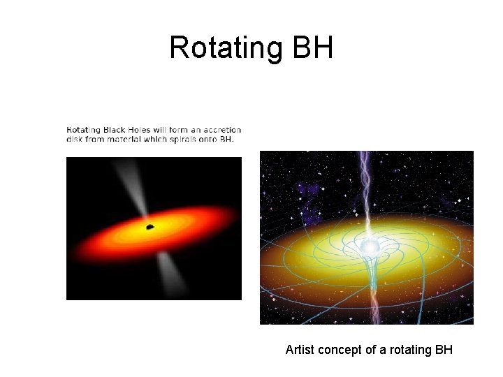 Rotating BH Artist concept of a rotating BH 