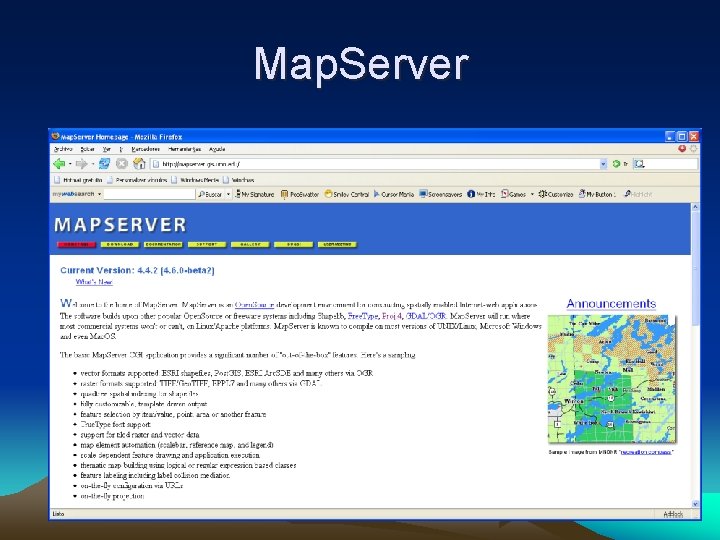 Map. Server 