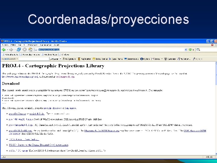 Coordenadas/proyecciones 