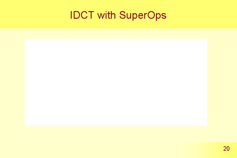 IDCT with Super. Ops 20 