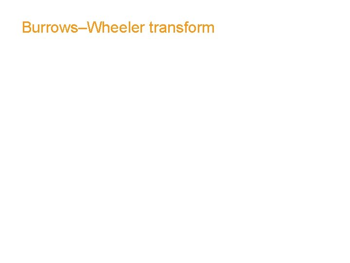 Burrows–Wheeler transform 