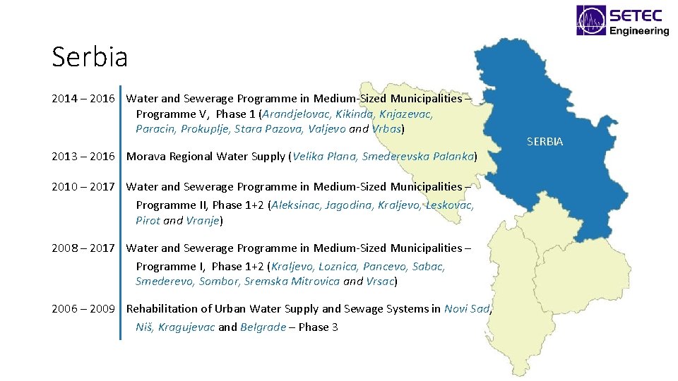 Serbia 2014 – 2016 Water and Sewerage Programme in Medium-Sized Municipalities – Programme V,