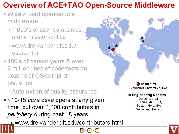 Overview of ACE+TAO Open-Source Middleware • Widely used open-source middleware • 1, 000’s of