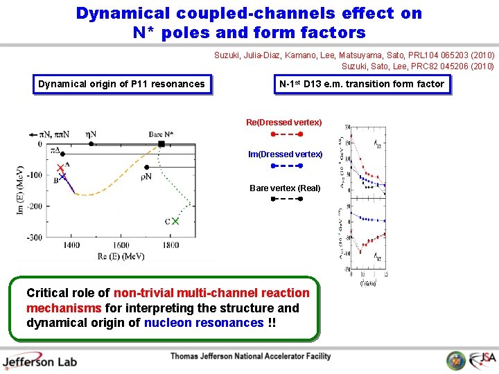 Dynamical coupled-channels effect on N* poles and form factors Suzuki, Julia-Diaz, Kamano, Lee, Matsuyama,