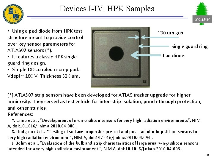 Devices I-IV: HPK Samples • Using a pad diode from HPK test structure meant