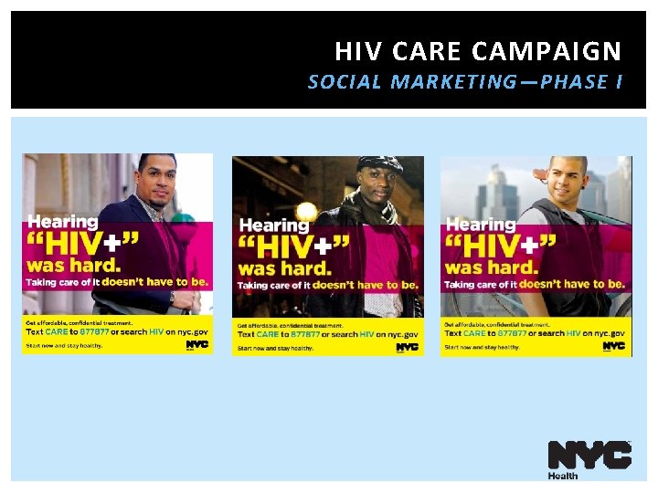 HIV CARE CAMPAIGN SOCIAL MARKETING—PHASE I 