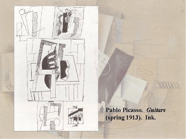 Pablo Picasso. Guitars (spring 1913). Ink. 