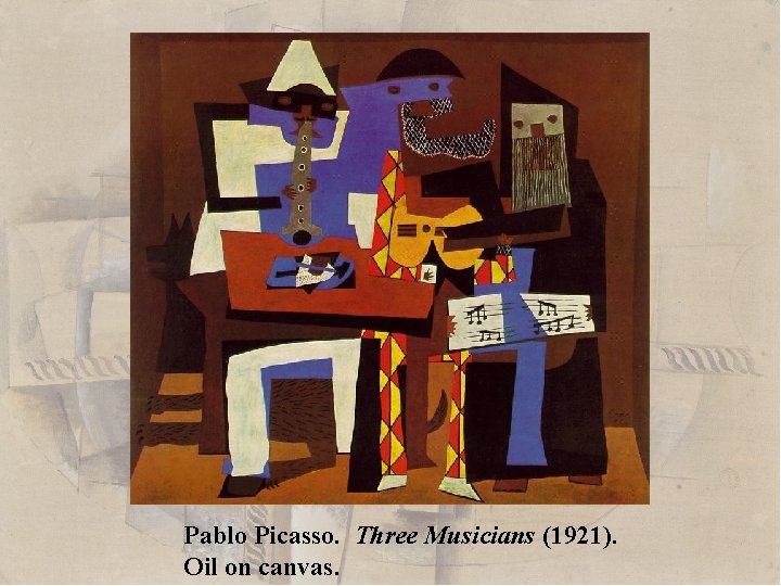 Pablo Picasso. Three Musicians (1921). Oil on canvas. 