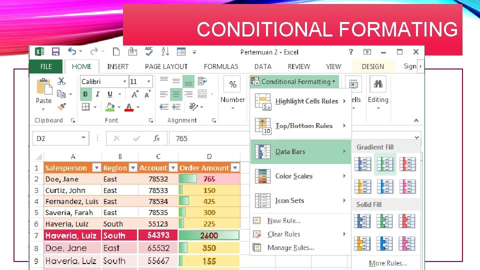CONDITIONAL FORMATING 