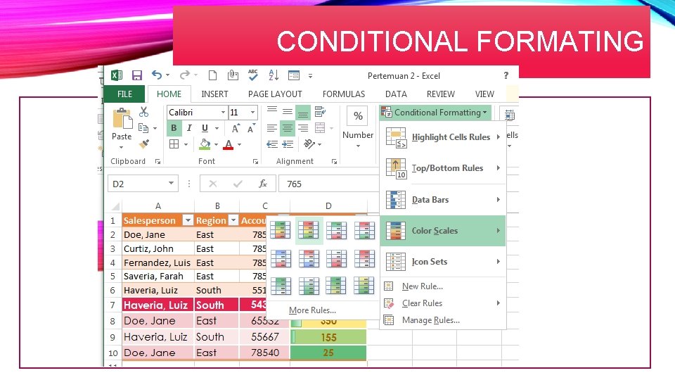 CONDITIONAL FORMATING 