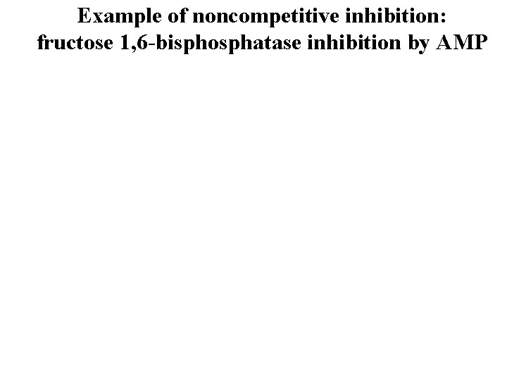 Example of noncompetitive inhibition: fructose 1, 6 -bisphosphatase inhibition by AMP 