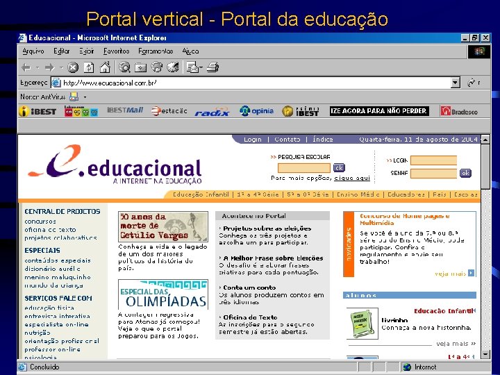 Portal vertical - Portal da educação 