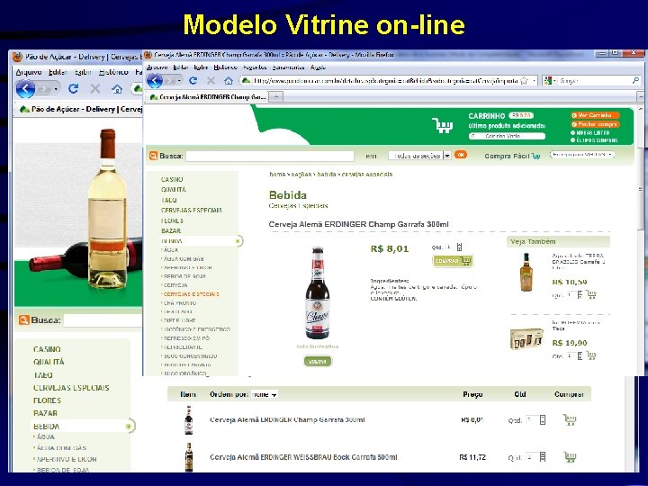 Modelo Vitrine on-line 