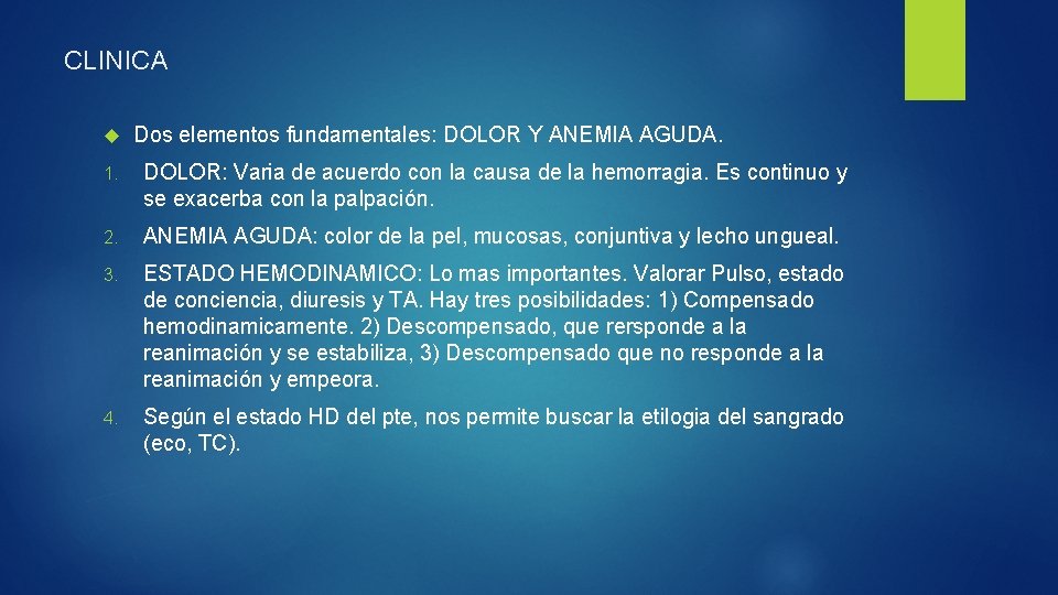 CLINICA Dos elementos fundamentales: DOLOR Y ANEMIA AGUDA. 1. DOLOR: Varia de acuerdo con