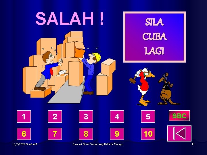 SALAH ! SILA CUBA LAGI 1 2 3 4 5 6 7 8 9