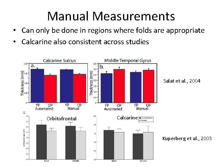 Manual Measurements • Can only be done in regions where folds are appropriate •