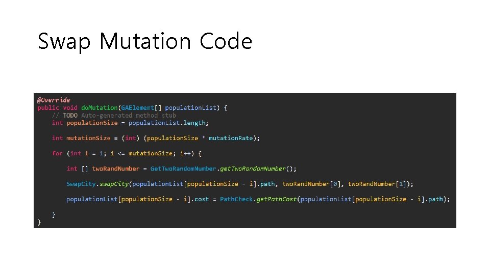 Swap Mutation Code 