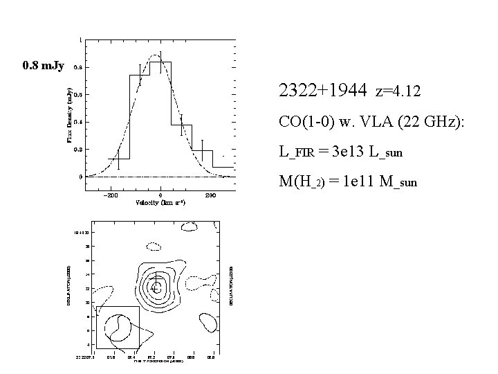 0. 8 m. Jy 2322+1944 z=4. 12 CO(1 -0) w. VLA (22 GHz): L_FIR