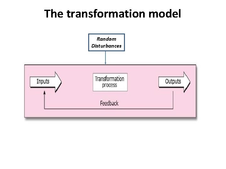 The transformation model Random Disturbances 