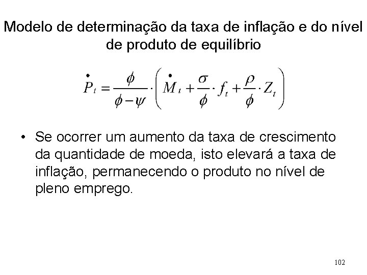 Modelo de determinação da taxa de inflação e do nível de produto de equilíbrio