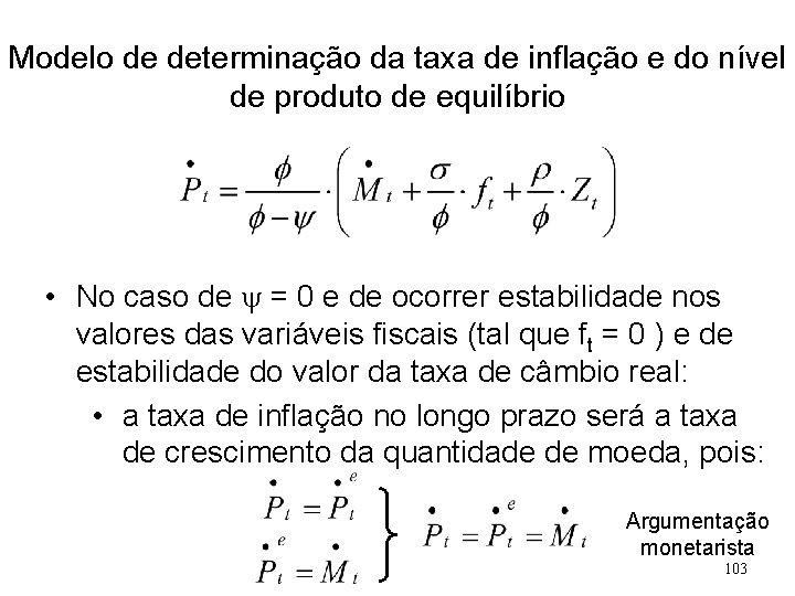 Modelo de determinação da taxa de inflação e do nível de produto de equilíbrio