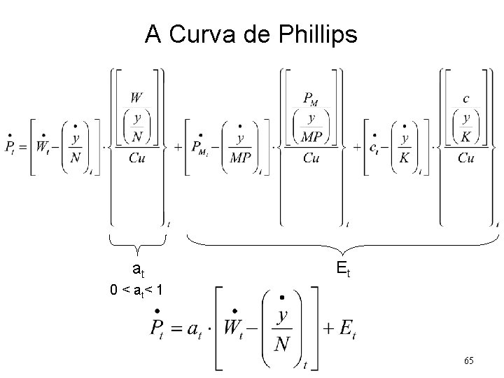 A Curva de Phillips at Et 0 < at< 1 65 