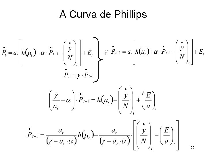 A Curva de Phillips 72 