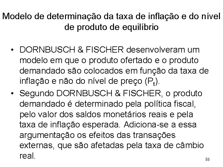 Modelo de determinação da taxa de inflação e do nível de produto de equilíbrio