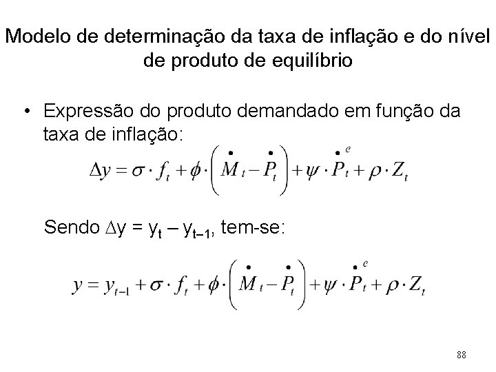 Modelo de determinação da taxa de inflação e do nível de produto de equilíbrio