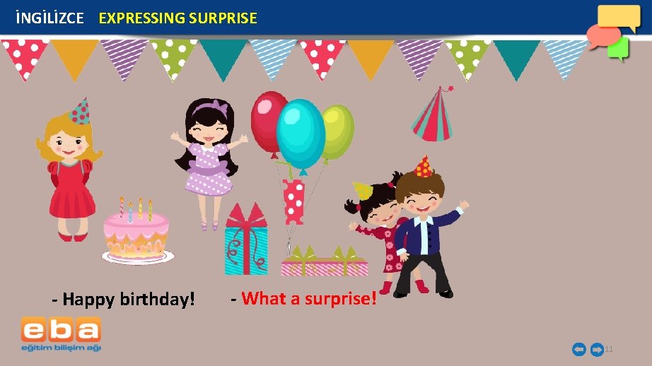 İNGİLİZCE EXPRESSING SURPRISE - Happy birthday! - What a surprise! 11 