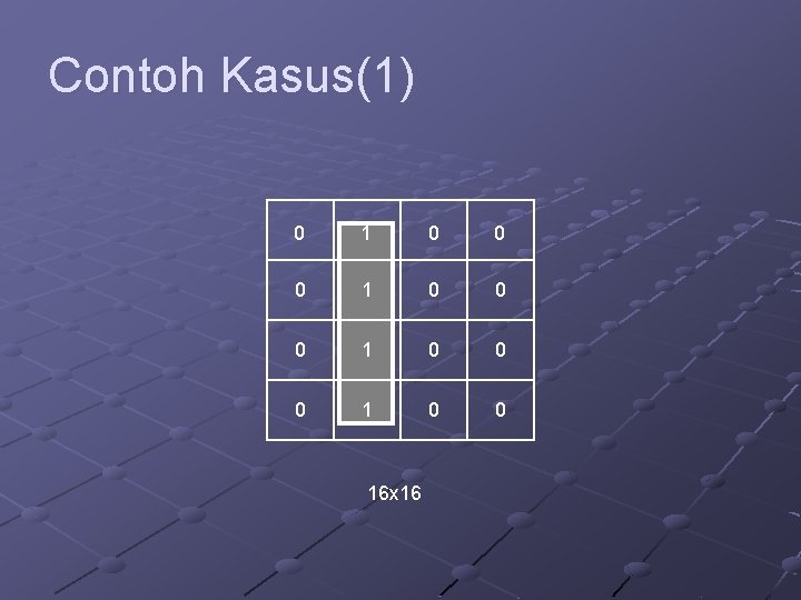 Contoh Kasus(1) 0 1 0 0 16 x 16 