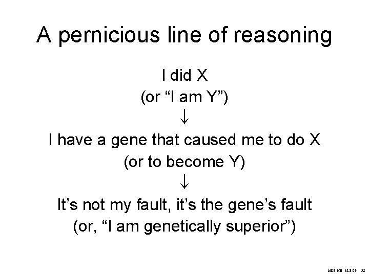A pernicious line of reasoning I did X (or “I am Y”) I have