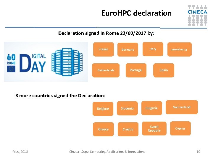 Euro. HPC declaration Declaration signed in Rome 23/03/2017 by: France Netherlands Germany Italy Portugal